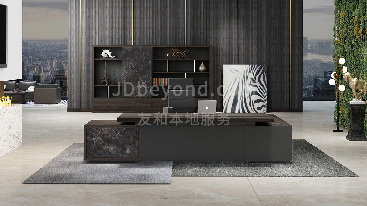 南京大班台加厚胶板，Lyu勒御老板台，Wahua品牌办公家具